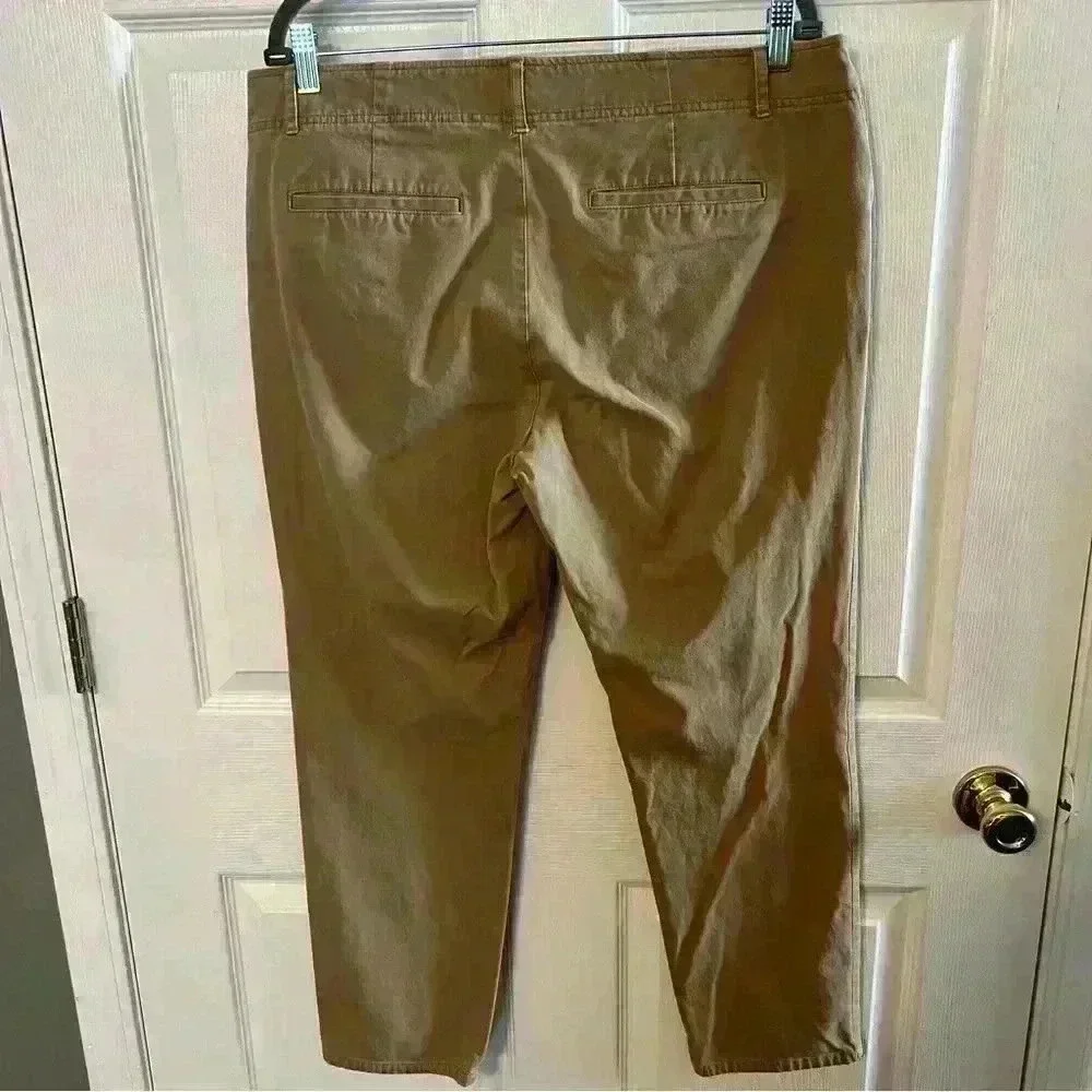 Lauren Ralph Lauren Tan Cropped Ankle Pants Womens Plus Size 16 GUC